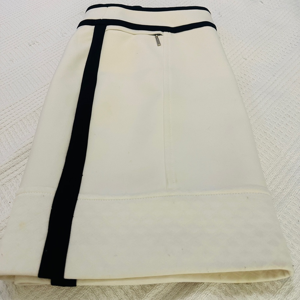 White House Black Market Asymmetrical Skirt in White and Black